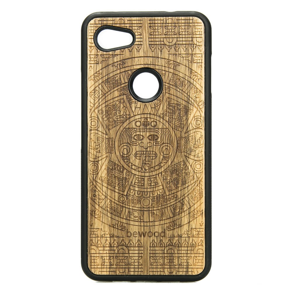 Google Pixel 3A XL Aztec Calendar Frake Wood Case