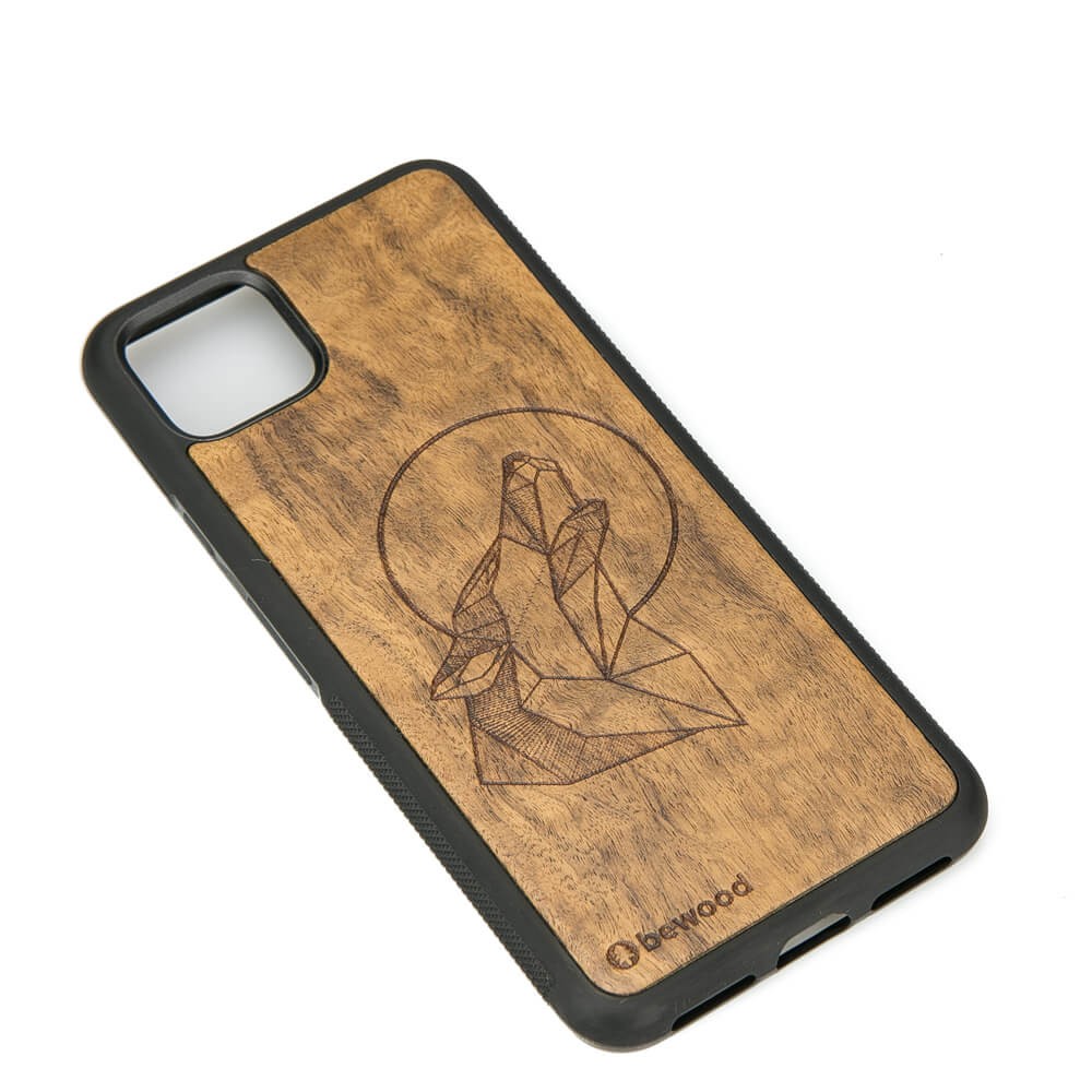 Google Pixel 4XL Wolf Imbuia Wood Case