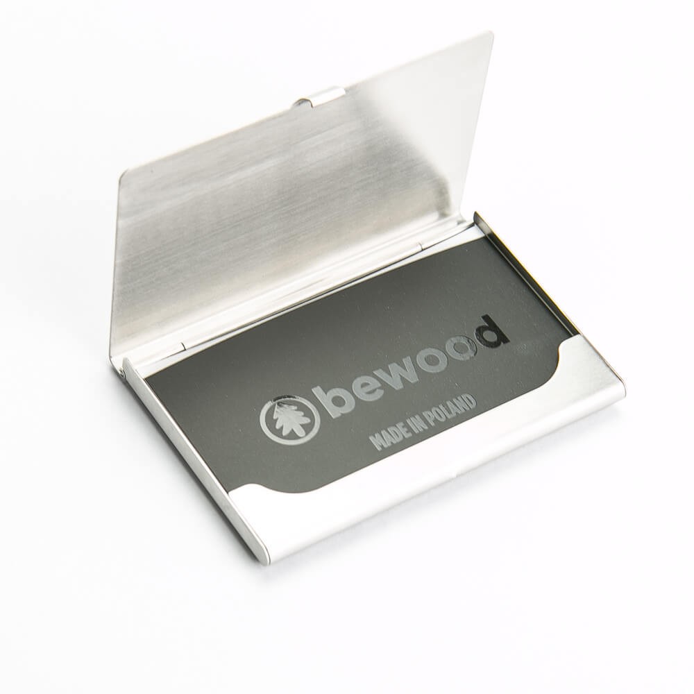 Business Card Holder Inox Waves Merbau