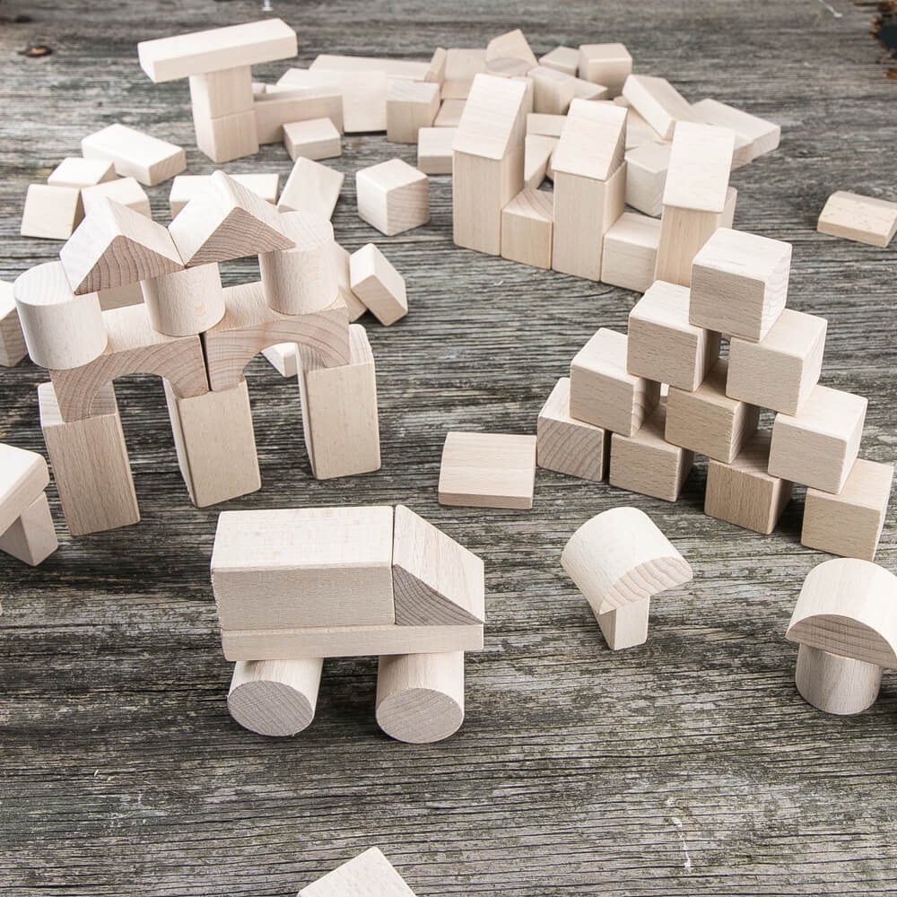 Bewood Wooden Blocks - Natural 70 pcs.