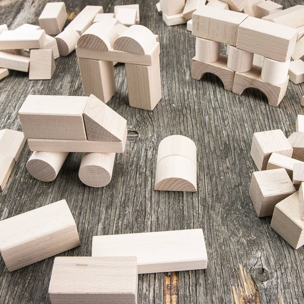 Bewood Wooden Blocks - Natural 70 pcs.