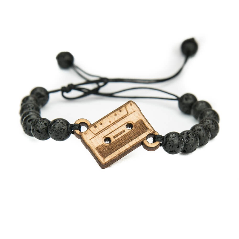 Wooden Bracelet Tape Anigre Stone