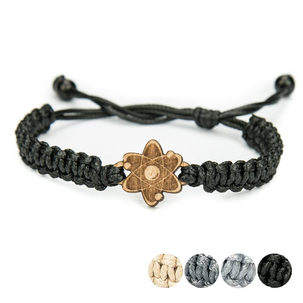 Wooden Bracelet Atom Anigre Cotton