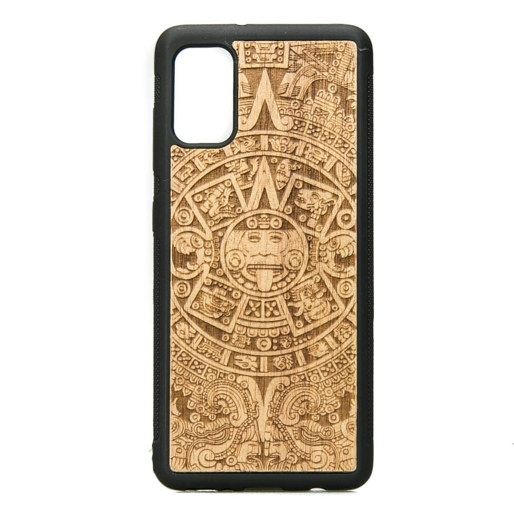 Samsung Galaxy A41 Aztec Calendar Anigre Wood Case