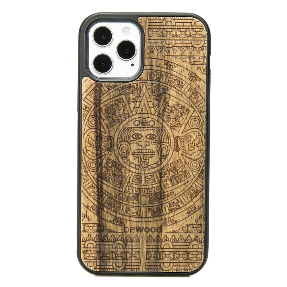 Apple iPhone 12 / 12 Pro Aztec Calendar Frake Wood Case