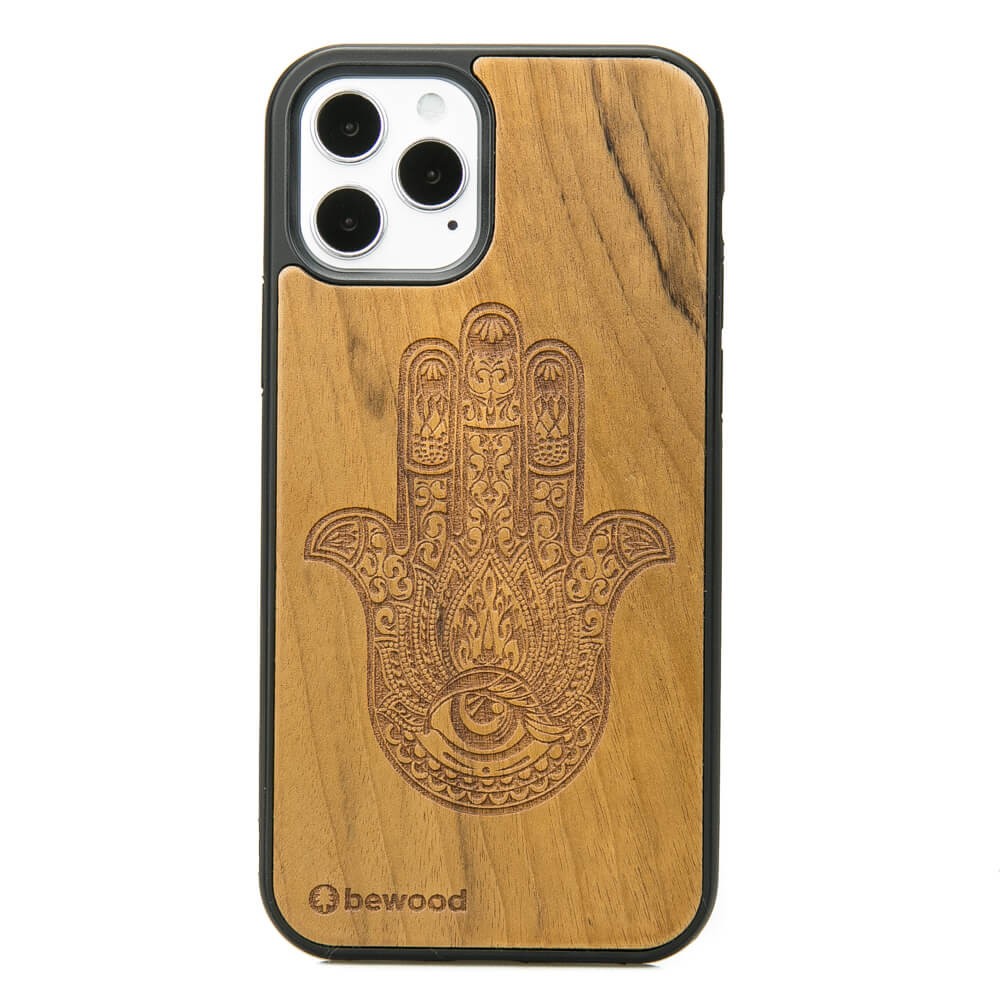 Apple iPhone 12 / 12 Pro Hamsa Imbuia Wood Case