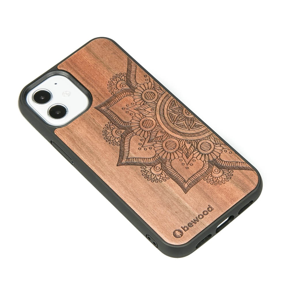 Drewniane Etui na iPhone 12 Mini MANDALA JABŁOŃ