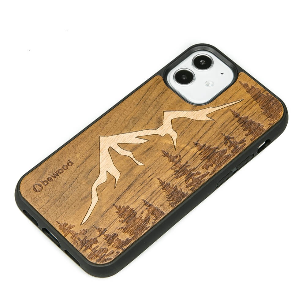 Apple iPhone 12 Mini Mountains Imbuia Wood Case