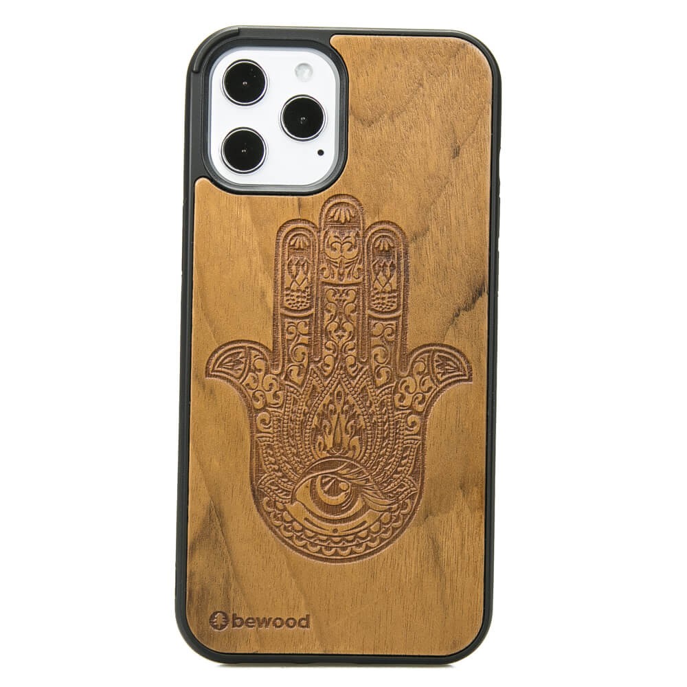 Apple iPhone 12 Pro Max Hamsa Imbuia Wood Case