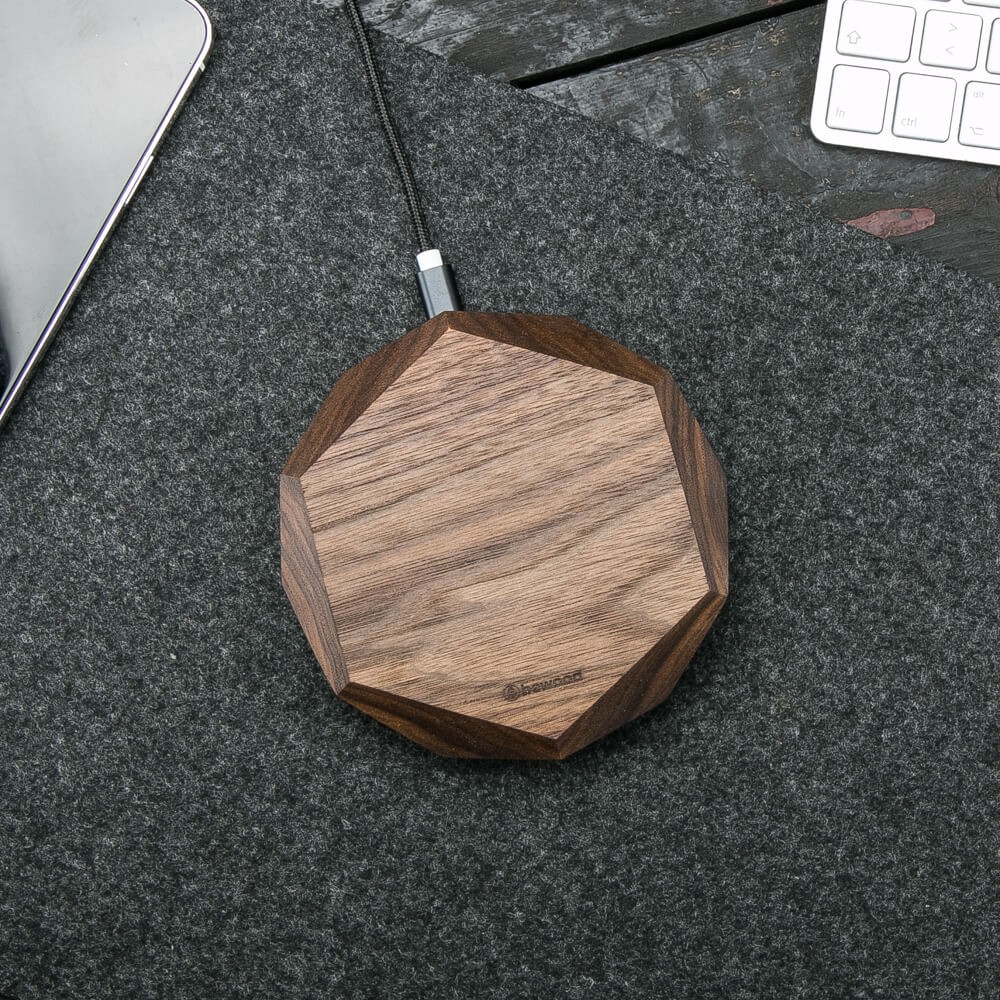 Wireless Charger Bewood Geometric QI 15W Walnut