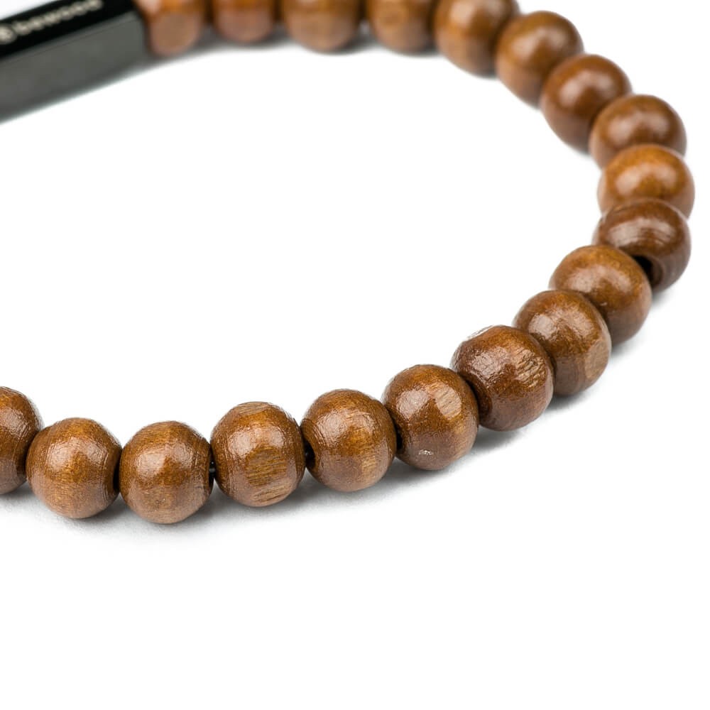 Wooden Beaded Bracelet - Brown