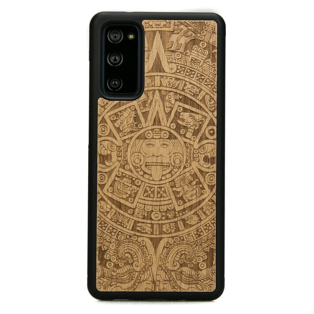 Samsung Galaxy S20 FE Aztec Calendar Anigre Wood Case