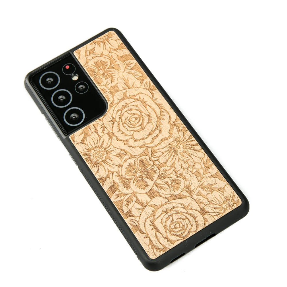 Samsung Galaxy S21 Ultra Roses Anigre Wood Case