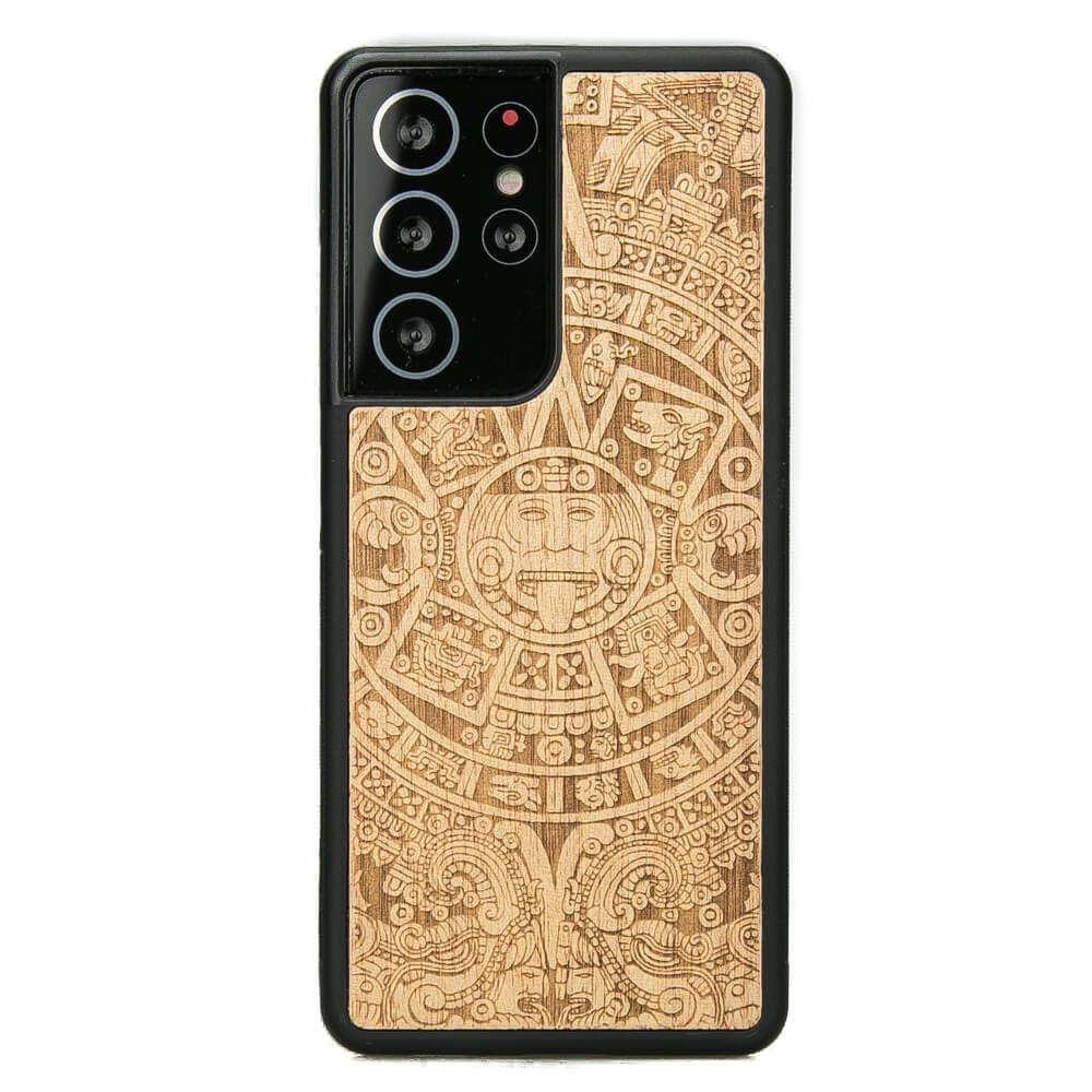 Samsung Galaxy S21 Ultra Aztec Calendar Anigre Wood Case