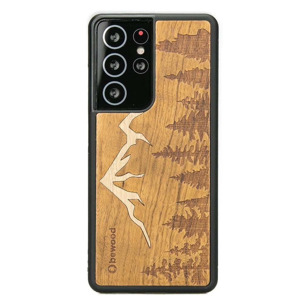 Samsung Galaxy S21 Ultra Mountains Imbuia Wood Case