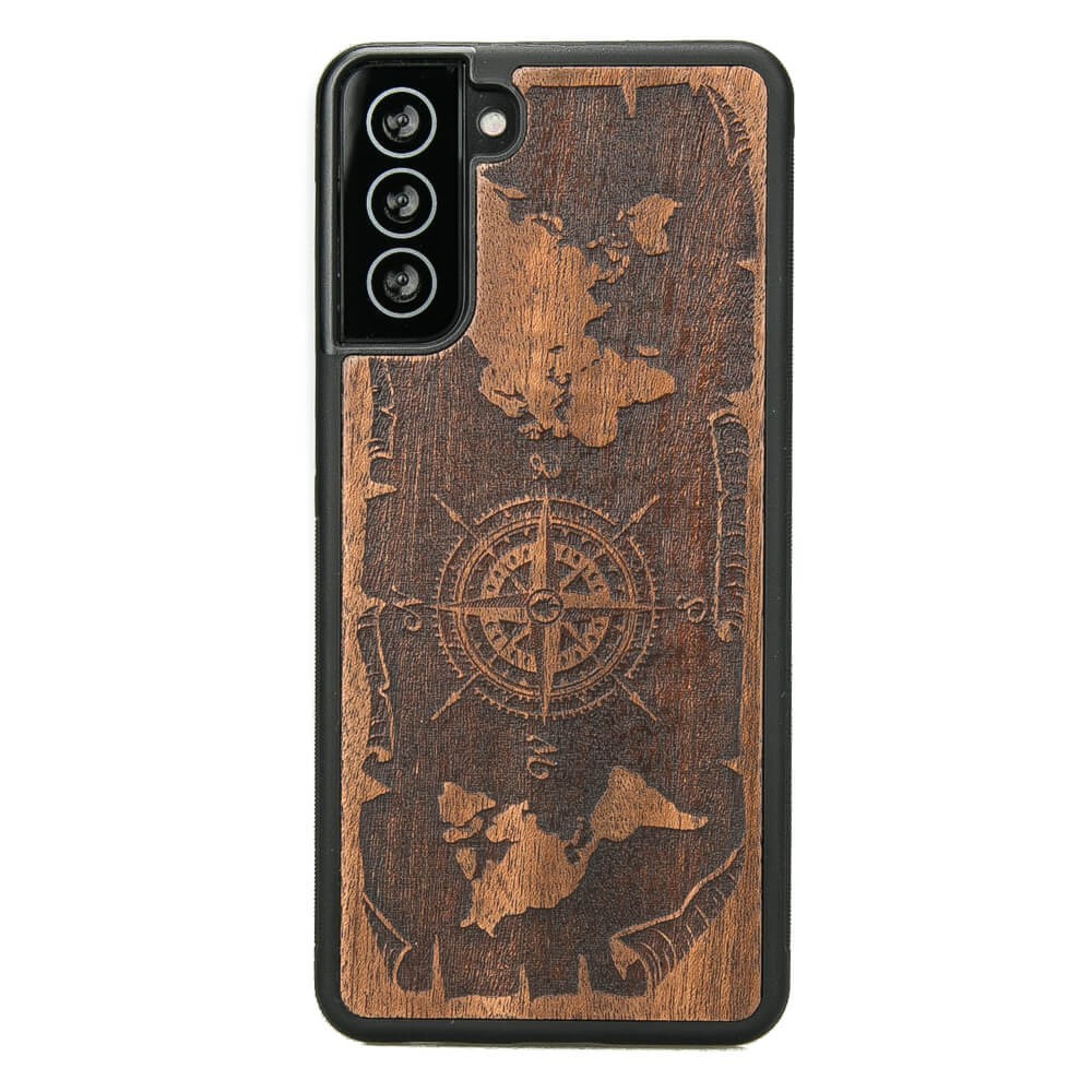 Samsung Galaxy S21 Plus Compass Merbau Wood Case