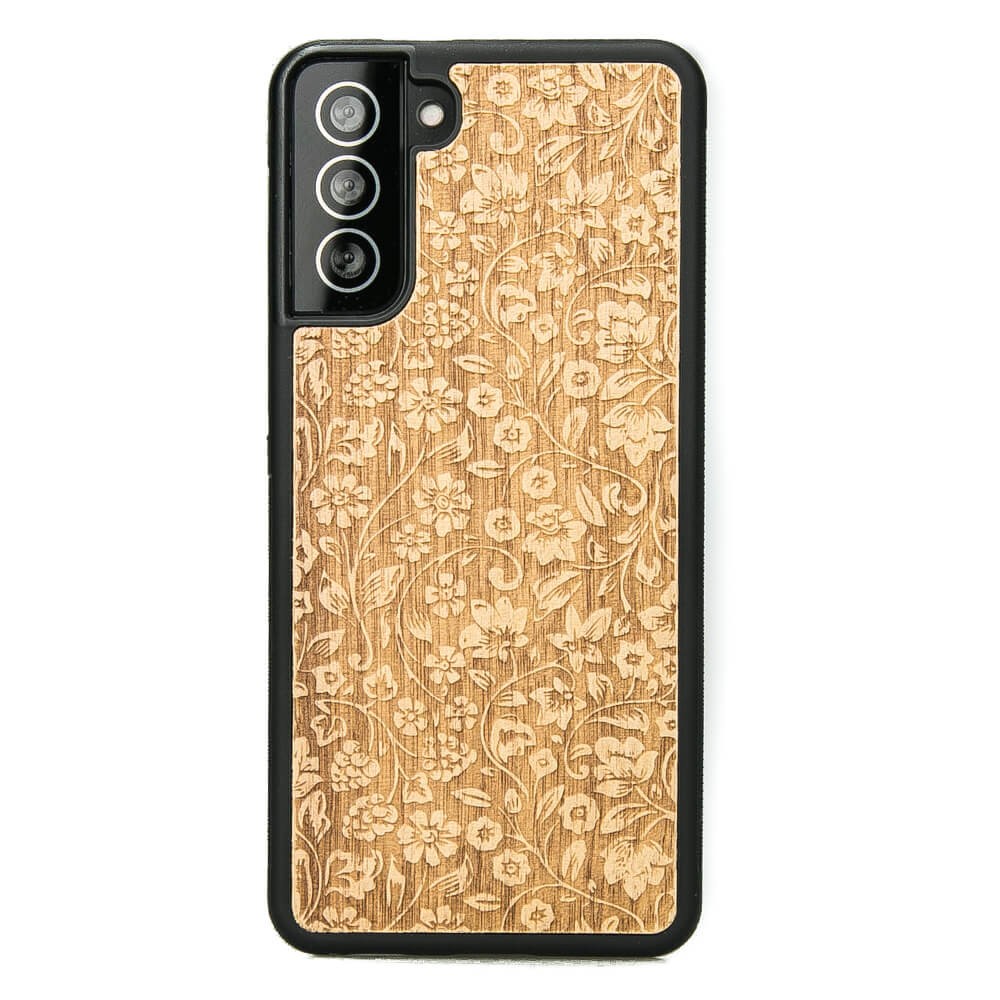 Samsung Galaxy S21 Plus Flowers Anigre Wood Case