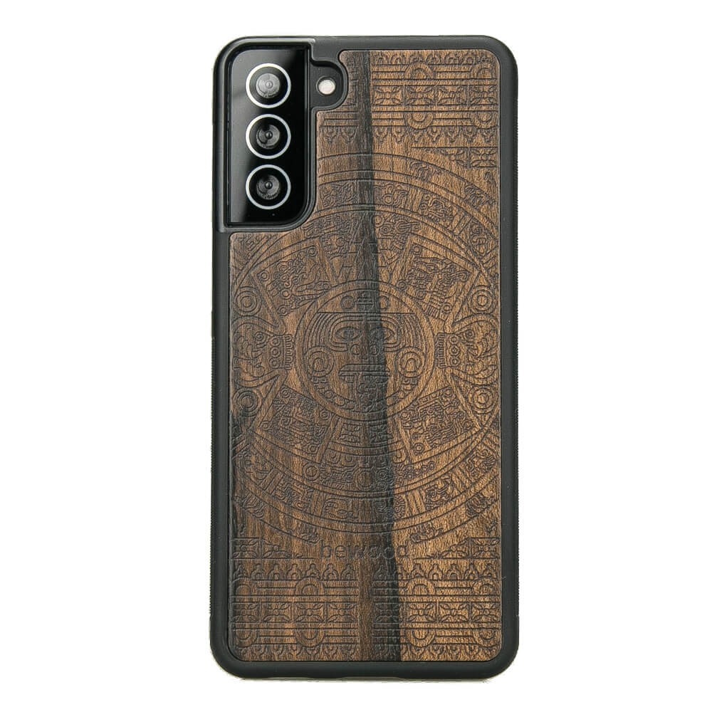 Samsung Galaxy S21 Plus Aztec Calendar Ziricote Wood Case