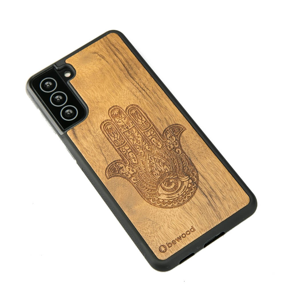 Samsung Galaxy S21 Hamsa Imbuia Wood Case