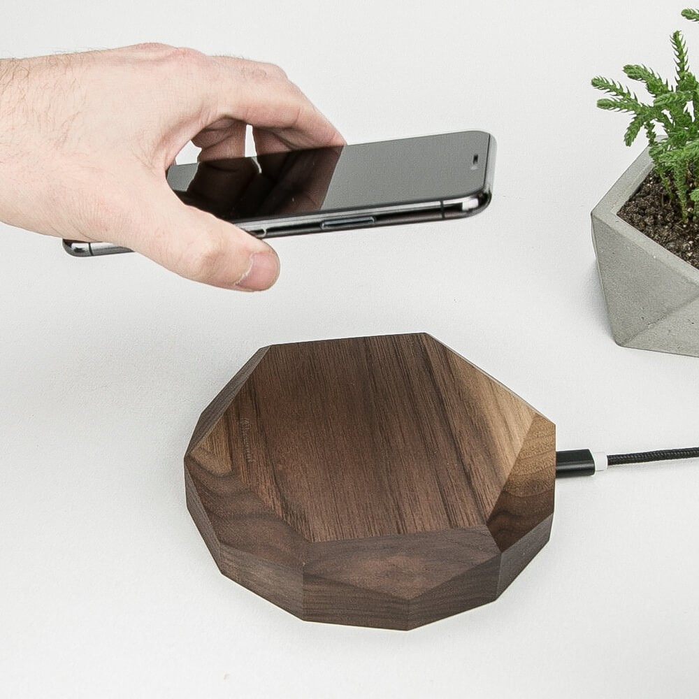 Wireless Charger Bewood Geometric QI 15W Walnut