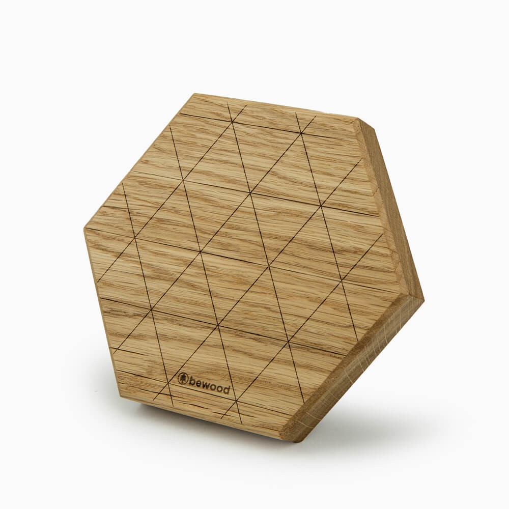 Ładowarka indukcyjna Bewood Slim Hexagon QI 15W Dąb