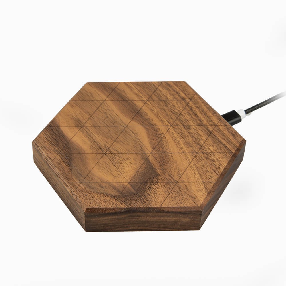 Ładowarka indukcyjna Bewood Slim Hexagon QI 15W Orzech