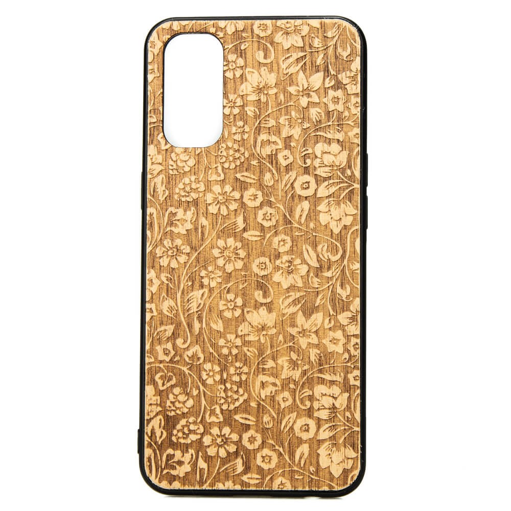 OPPO Reno 4 Flowers Anigre Wood Case