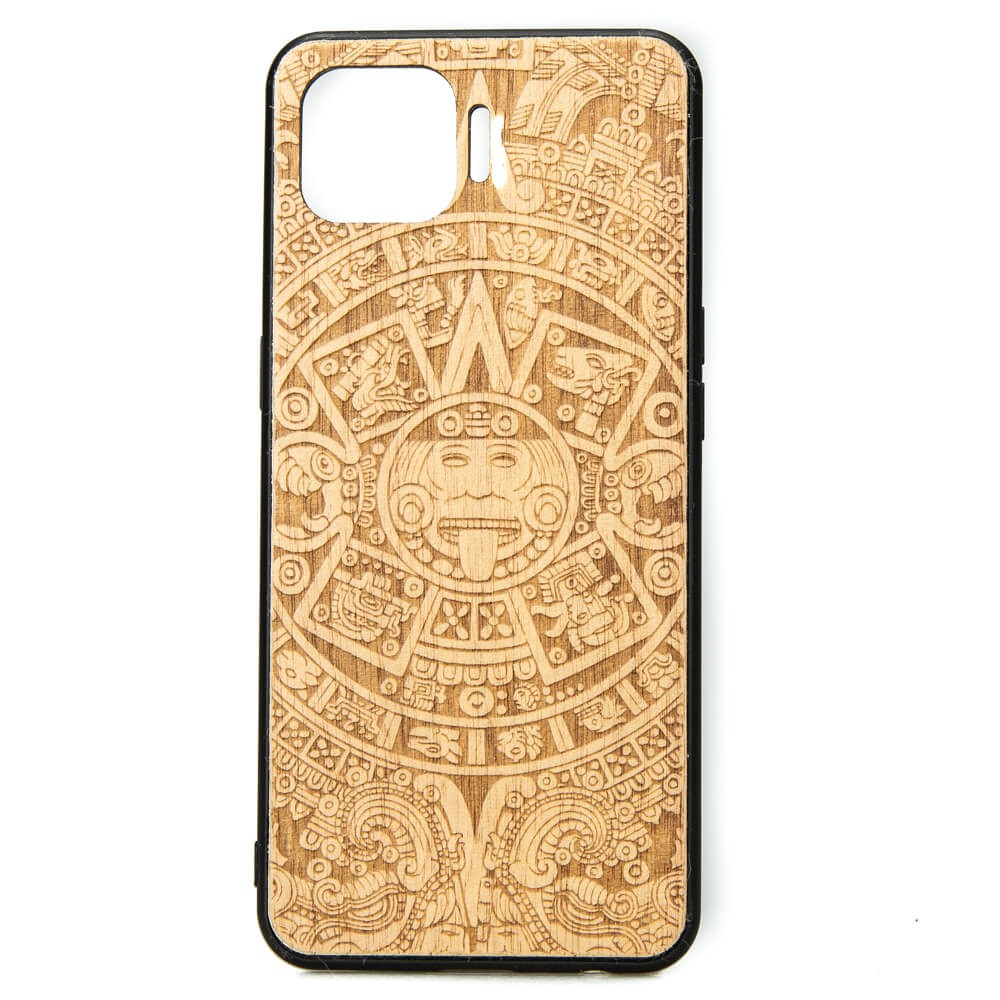 OPPO Reno 4  Lite Aztec Calendar Anigre Wood Case