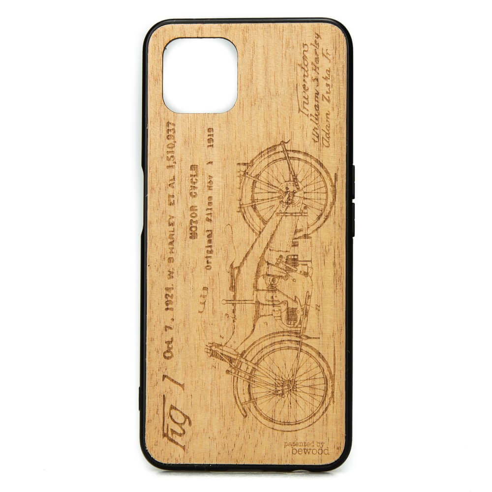 Drewniane Etui OPPO Reno 4 Z HARLEY PATENT ANIEGRE