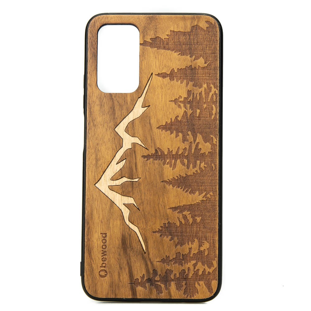 POCO M3 Mountains Imbuia Wood Case