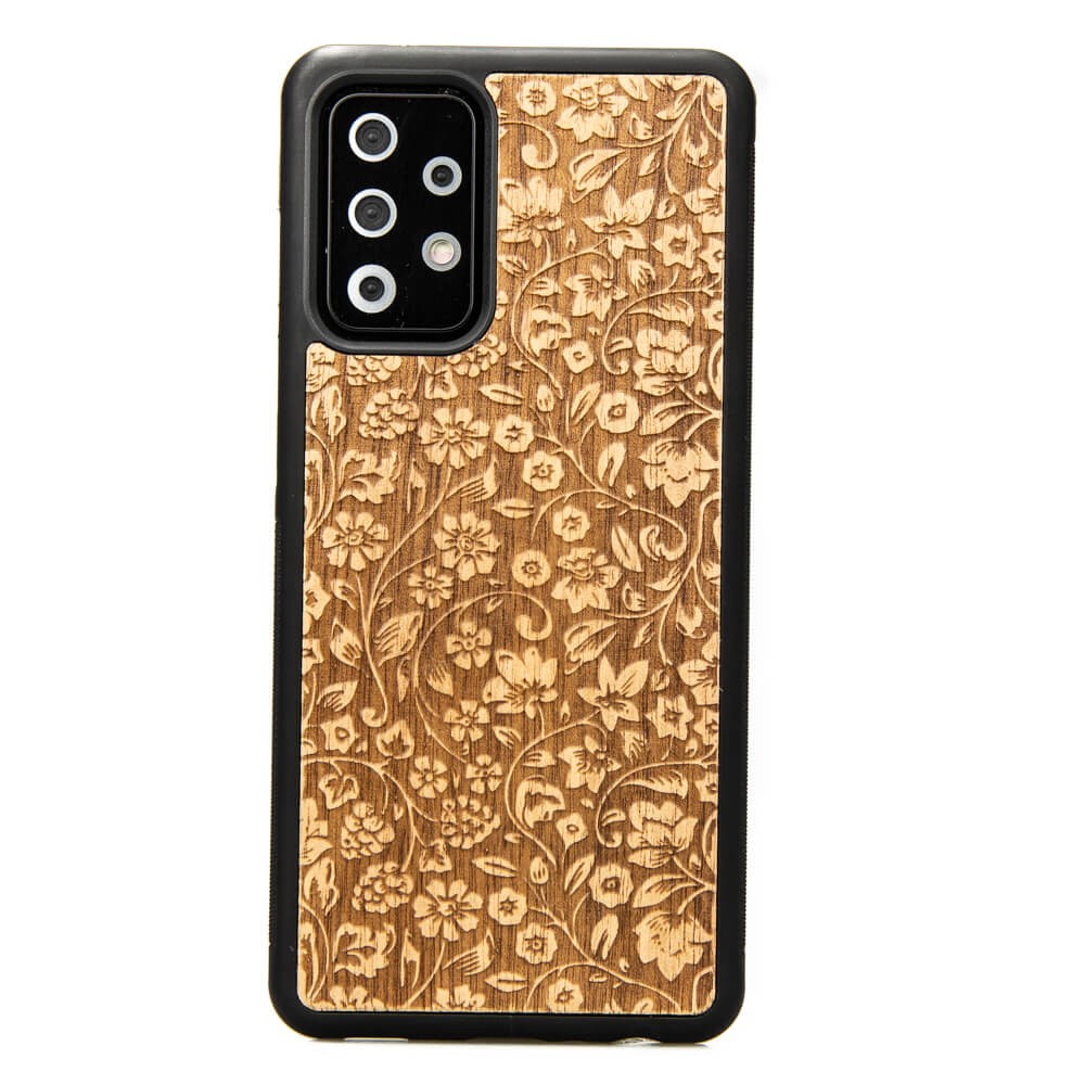 Samsung Galaxy A52 5G Flowers Anigre Wood Case