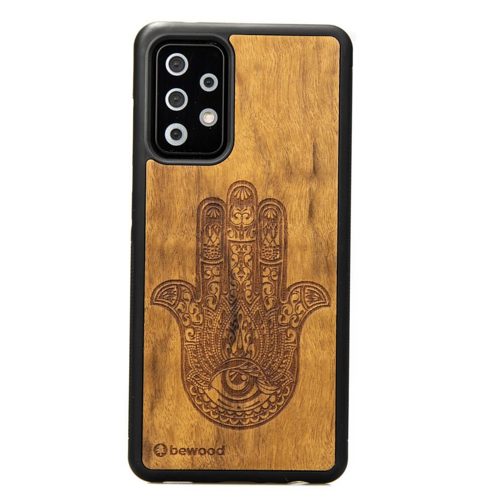 Samsung Galaxy A72 5G Hamsa Imbuia Wood Case