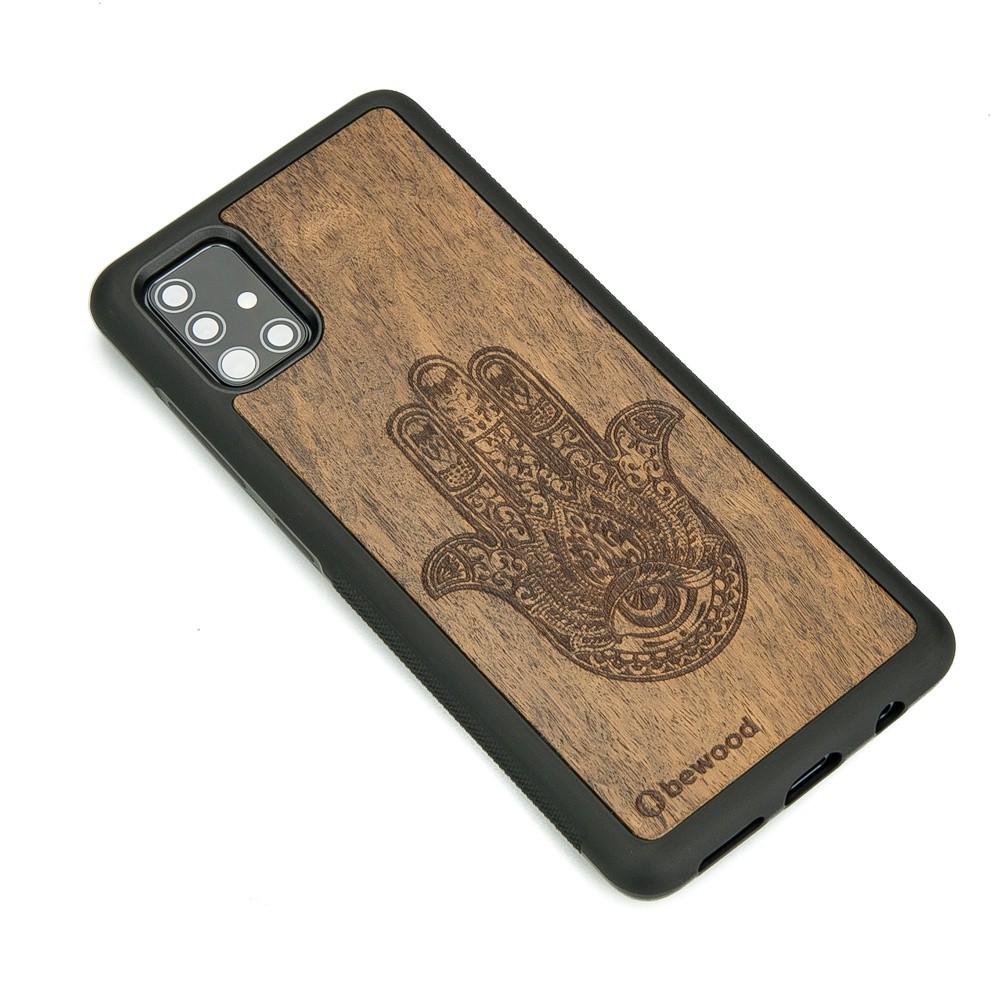 Samsung Galaxy A71 5G Hamsa Imbuia Wood Case