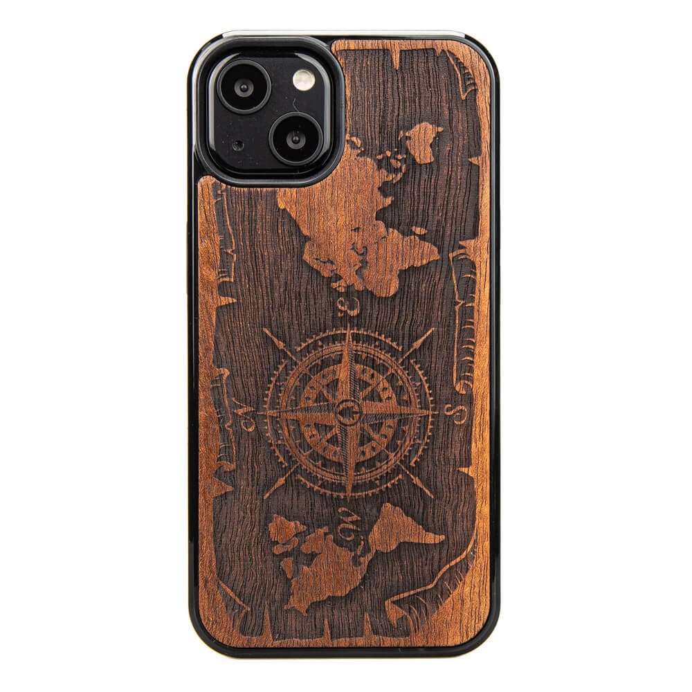 Apple iPhone 13 Compass Merbau Wood Case