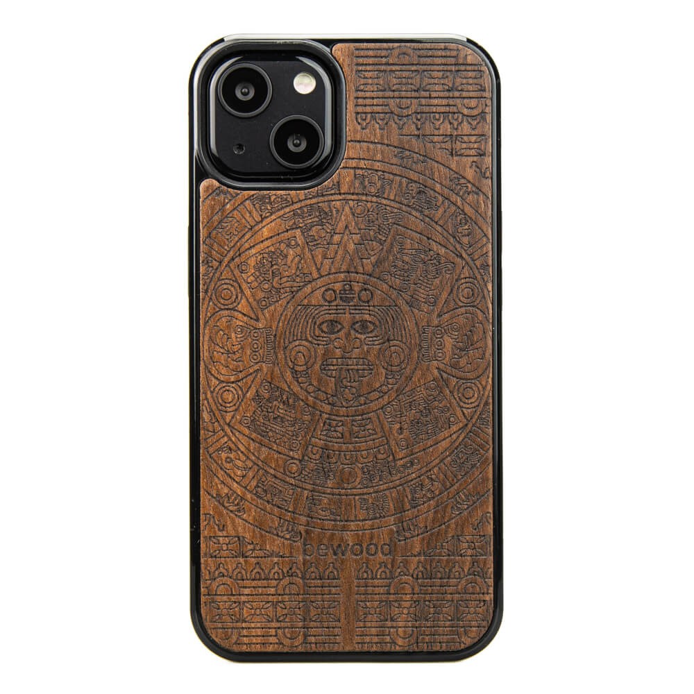 Apple iPhone 13 Aztec Calendar Ziricote Wood Case