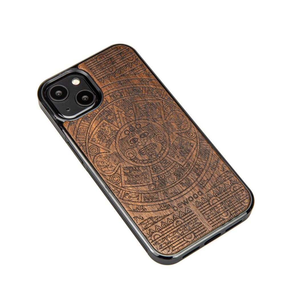 Apple iPhone 13 Aztec Calendar Ziricote Wood Case