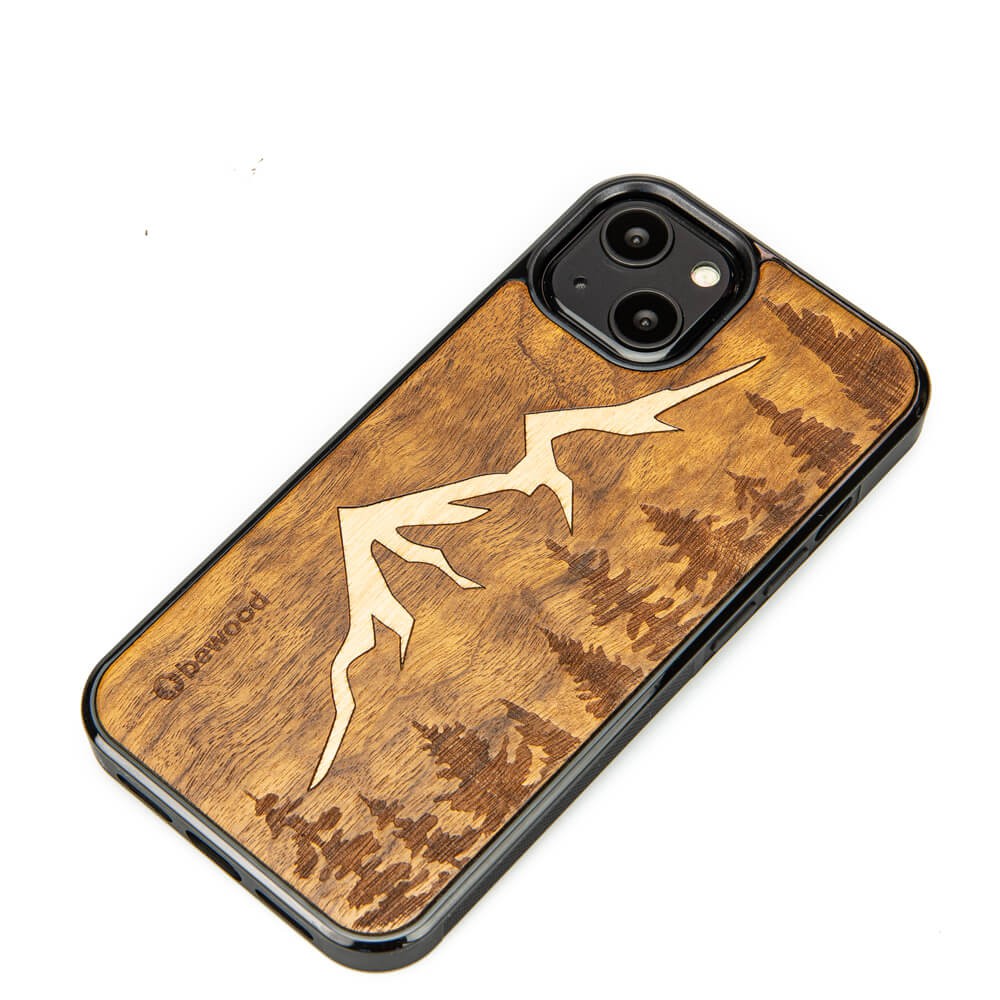 Apple iPhone 13 Mountains Imbuia Wood Case