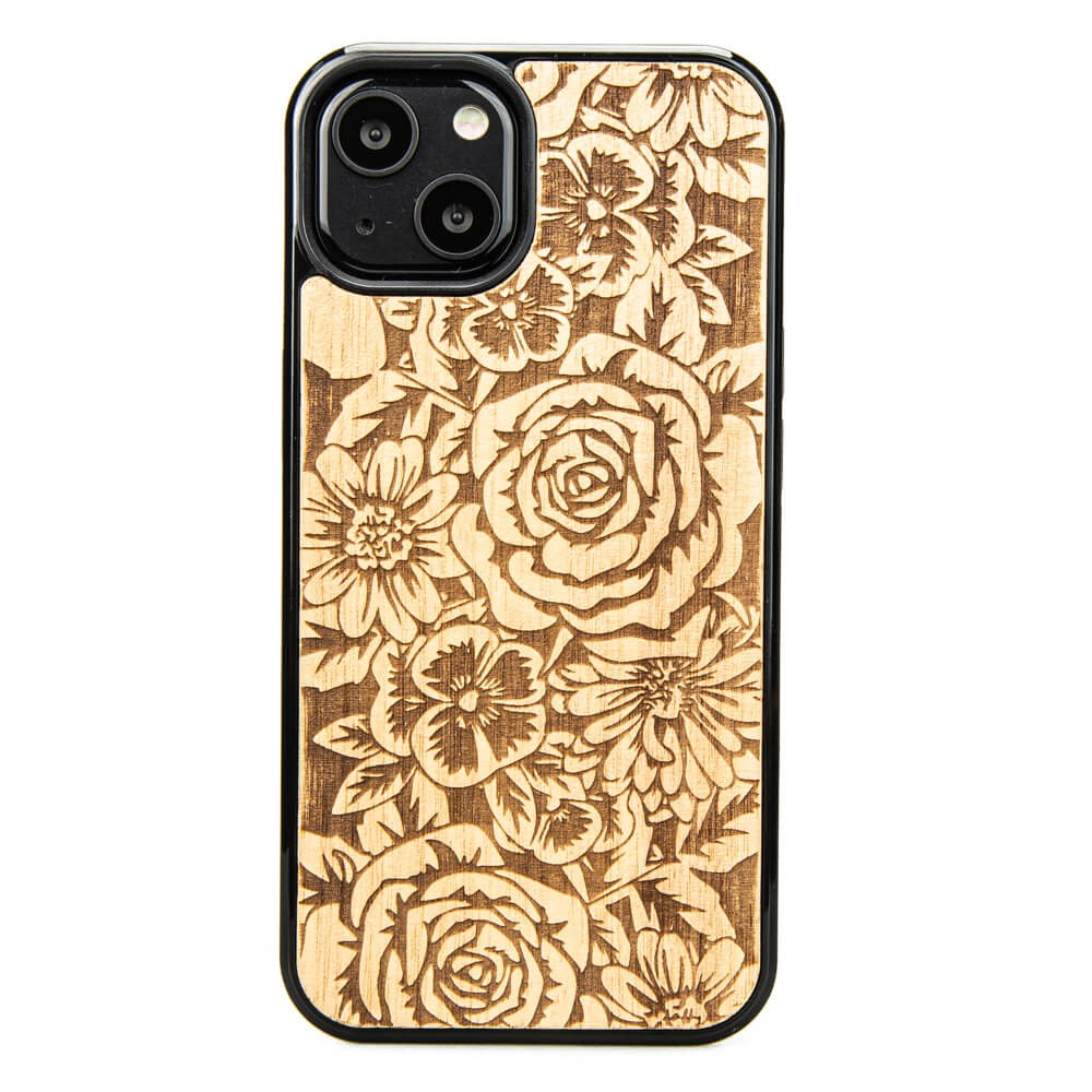 Apple iPhone 13 Roses Anigre Wood Case