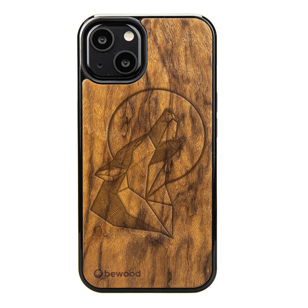 Apple iPhone 13 Wolf Imbuia Wood Case