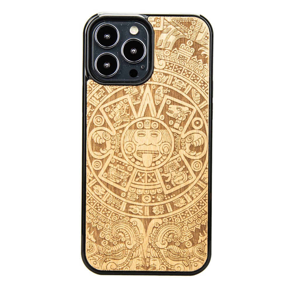 Apple iPhone 13 Pro Max Aztec Calendar Anigre Wood Case