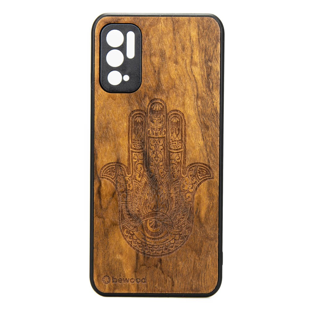 Drewniane Etui Xiaomi Redmi Note 10 5G HAMSA IMBUIA