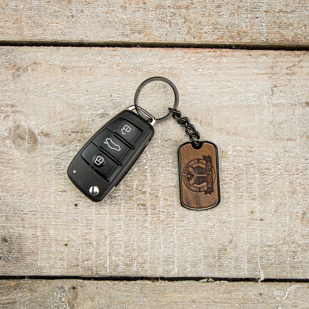 Personalized Bewood Keychain - Your Logo - Black