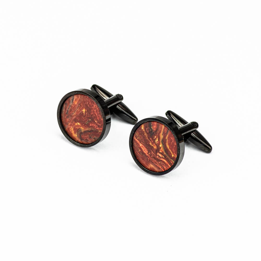 Bewood Unique 03 BLACK Fire 18MM cufflinks