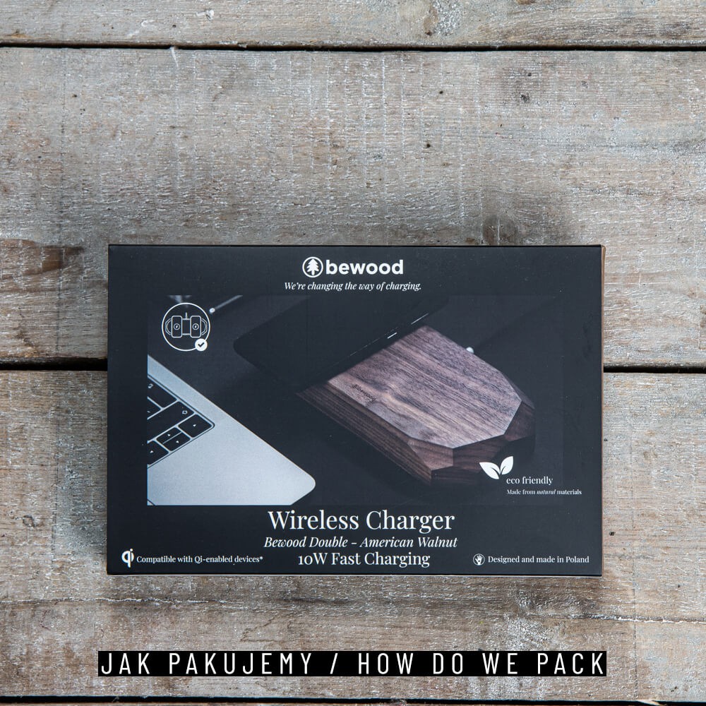 Wireless Charger Bewood Double QI 10W Walnut