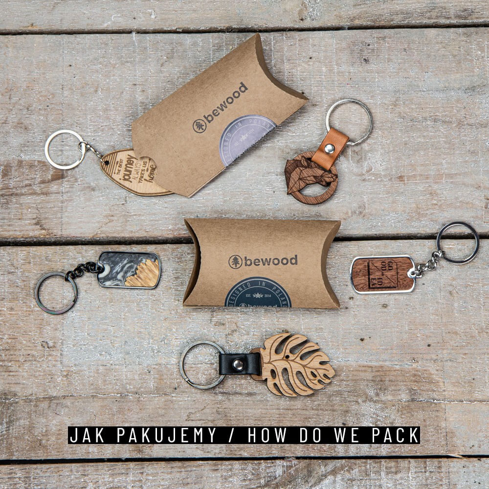 Wooden Personalized Leather Map Keychain Plus Your Text Merbau