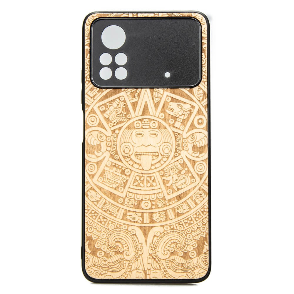 POCO X4 Pro 5G Aztec Calendar Anigre Wood Case