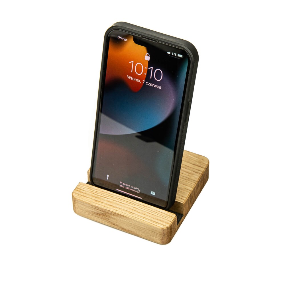 Wooden Phone Stand Organizer - Oak