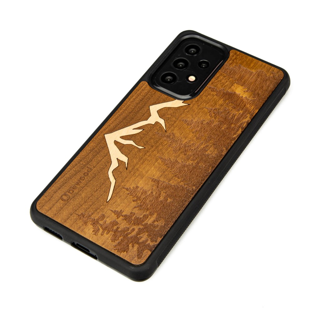 Samsung Galaxy A33 5G Mountains Imbuia Wood Case