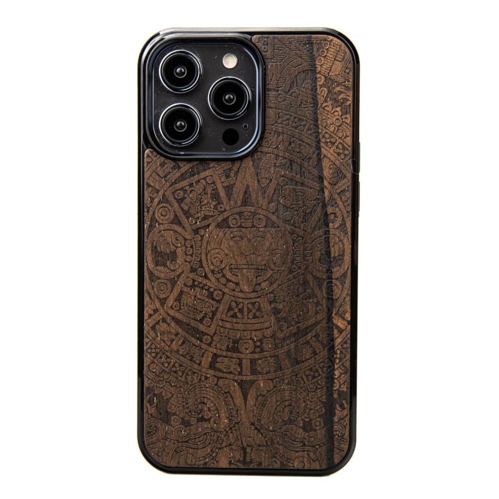Apple iPhone 14 Pro Max Aztec Calendar Ziricote Bewood Wood Case