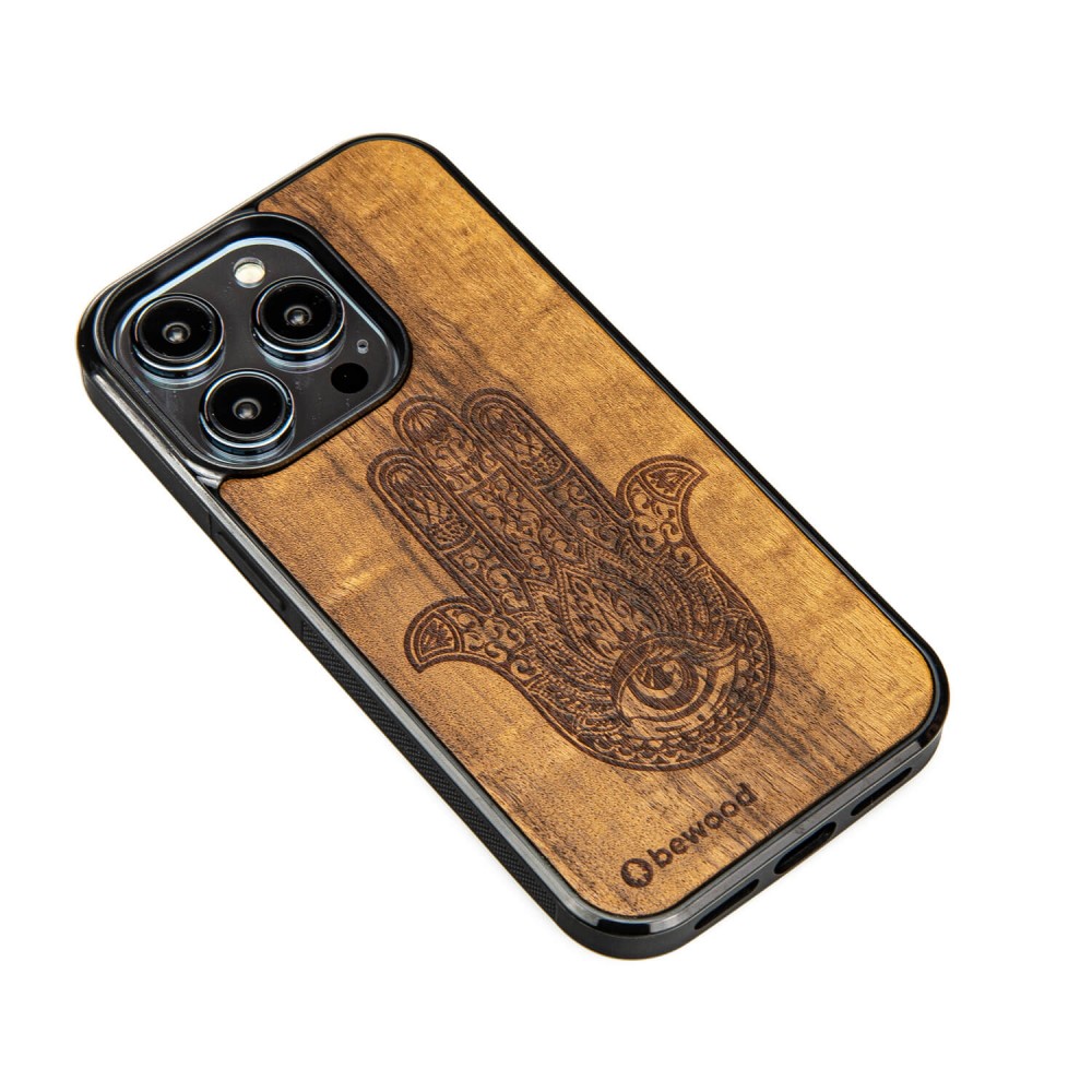 Drewniane Etui Bewood na iPhone 14 Pro HAMSA IMBUIA